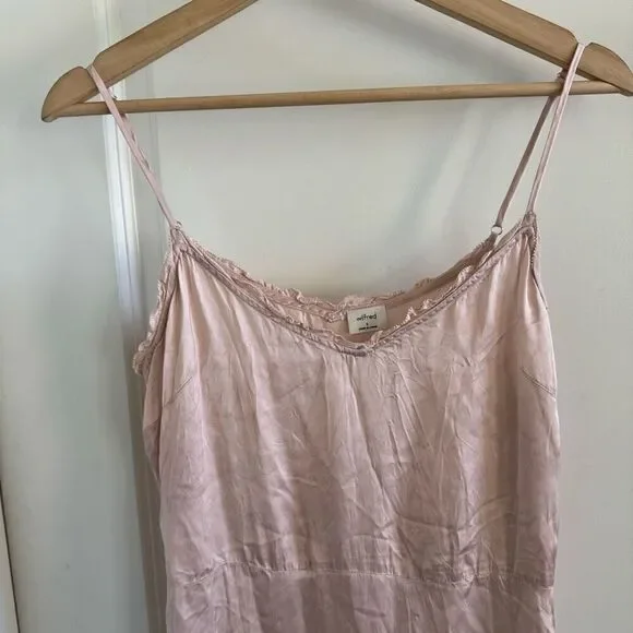 Aritzia Wilfred Millie Slip Dress Rose Quartz - Picture 5 of 10